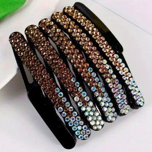 FOLDING CRYSTAL HEADBAND in Gold Gradient